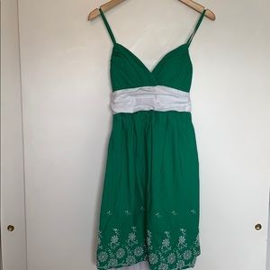 Green summer dress.